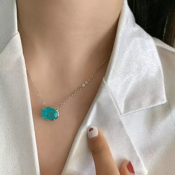 Conjunto de Paraiba Tourmalina en Plata rodiada. - curacionholistica