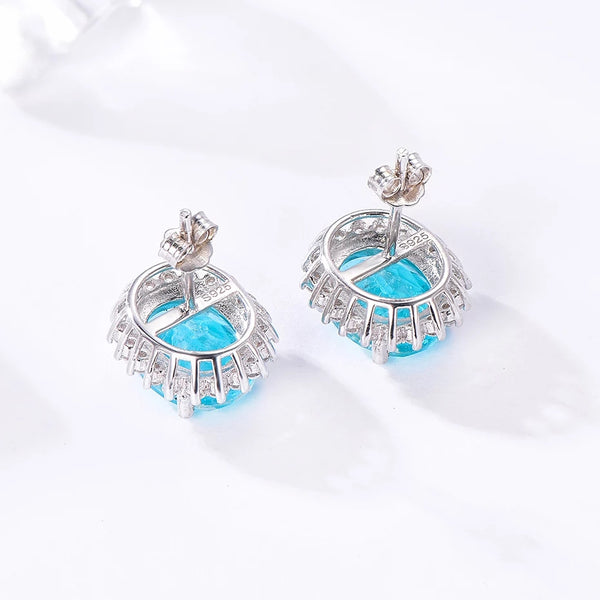 pendientes de Paraiba Tourmalina en Plata rodiada - curacionholistica