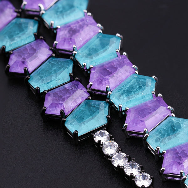 Colgante  paraiba Tourmalina i Amethyst de Fusión. - curacionholistica