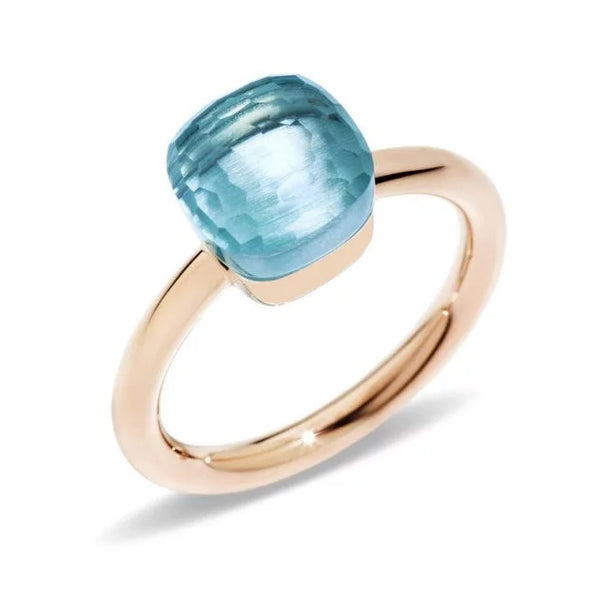 Anillo de Topacio Azul en plata rodiada. - curacionholistica