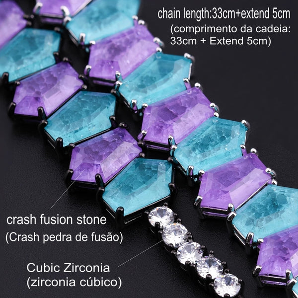 Colgante  paraiba Tourmalina i Amethyst de Fusión. - curacionholistica