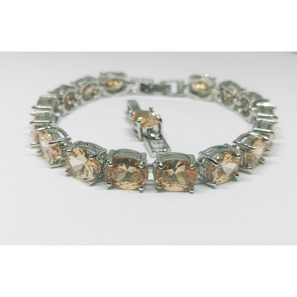 Pulsera de Morganita en Plata rodiada. - curacionholistica