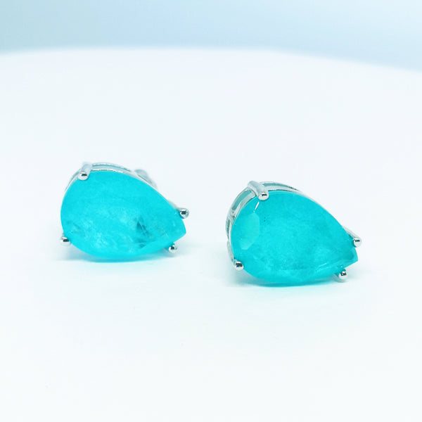 Conjunto de Paraiba Tourmalina en Plata rodiada. - curacionholistica