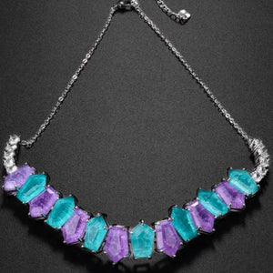 Colgante  paraiba Tourmalina i Amethyst de Fusión. - curacionholistica