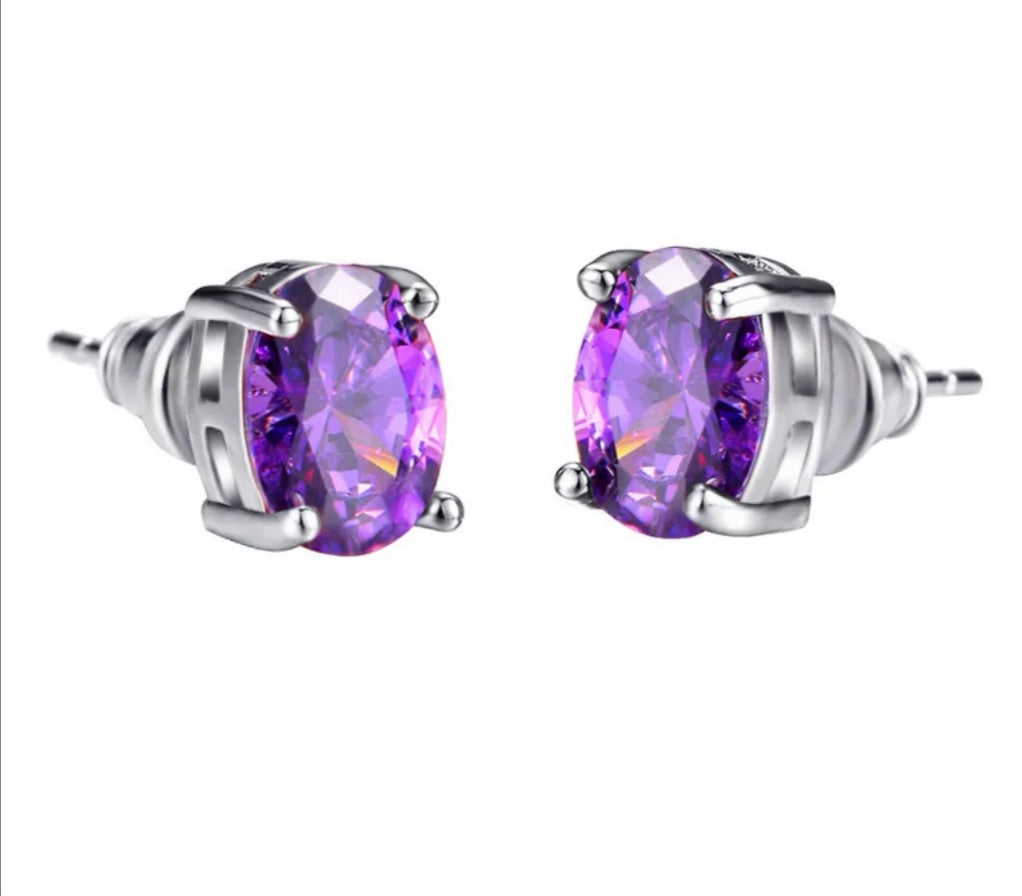 Pendientes de Amethyst en plata - curacionholistica