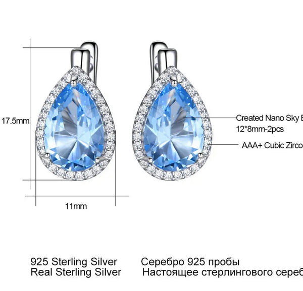 Pendientes de Aiguamarina en Plata Rodiada - curacionholistica